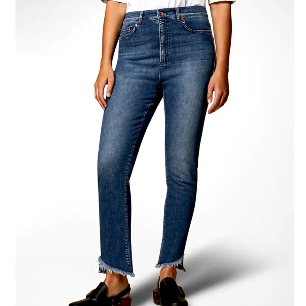 Marina Rinaldi Idaldo Skinny Fit Raw-Hem Denim Jeans NWT Plus Womens 20 blue